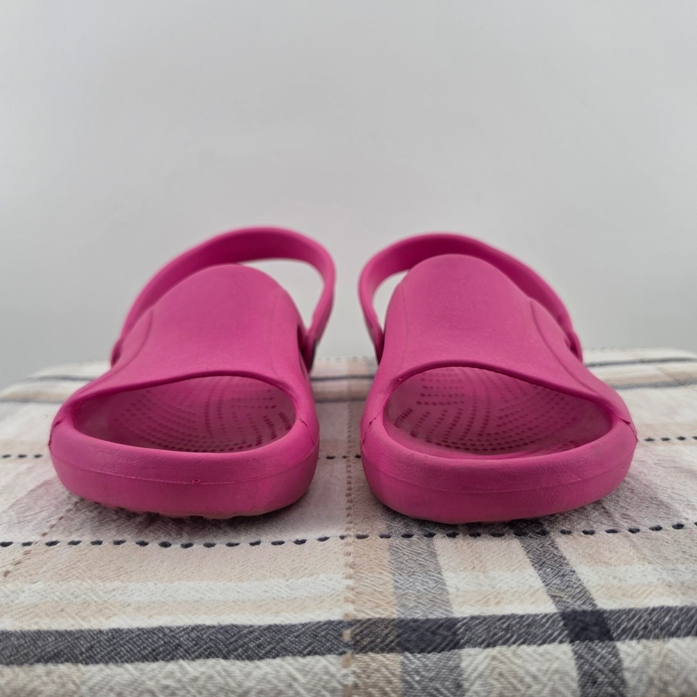 Crocs Pink Slide Sandals Womens Size 9 Slip On Comfort Clog Shoes Slingback - Picture 3 of 10